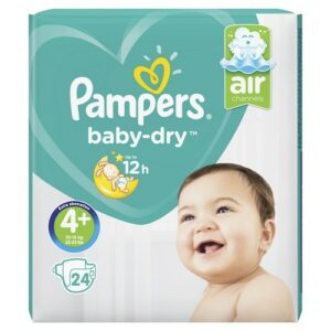 PAMPERS CARRY PACK BABY DRY 4+ MAXI PLUS X24