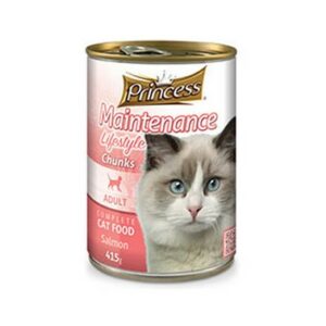 PRINCESS CAT FOOD ADULT MAINTENANCE LIFESTYLE SALMON CHUNKS 415G