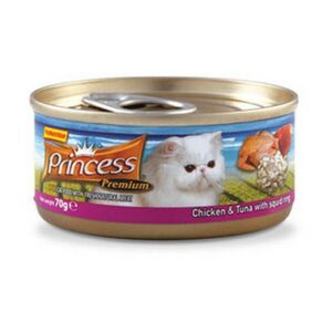 PRINCESS PREMIUM CAT FOOD CHICKEN & TUNA WITH SQUID RING 70G