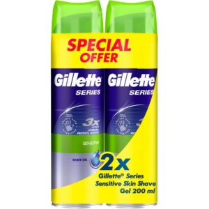 GILLETTE SHAVING GEL SENSITIVE TWIN 2X200ML