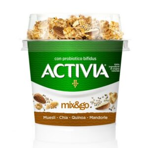 DANONE ACTIVIA MIX & GO MUESLI, CHIA, QUINOA & MANDORLE 170G