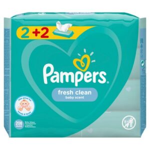 PAMPERS FRESH CLEAN WIPES 2+2 4X52