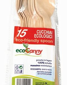 ECO CANNY BIO CUTLERY SPOONS BIRCH X15 160MM