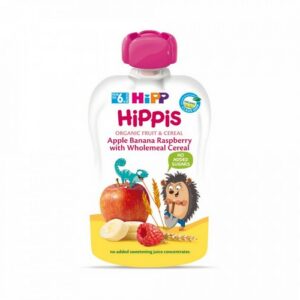 HIPP APPLE, BANANA, RASPBERRY & WHOLEMEAL CEREAL 100G