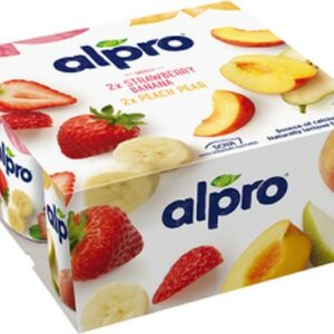 ALPRO YOGURT STRAWBERRY, BANANA & PEACH 4X125G