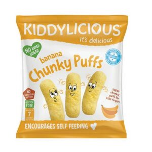 KIDDYLICIOUS 7 MONTHS+ CHUNKY BANANA PUFFS 12G