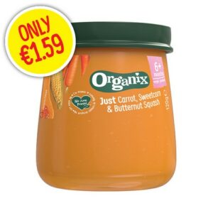 ORGANIX CARROT, SWEETCORN & BUTTERNUT SQUASH BABY FOOD JAR 120G