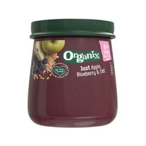 ORGANIX APPLE, BLUEBERRY & OAT BABY FOOD JAR 6 MONTHS+ 120G