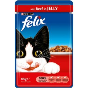 PURINA FELIX CAT POUCH BEEF IN JELLY 100G