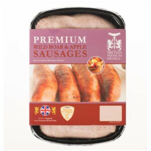 BRITISH PREMIUM SAUSAGES WILD BOAR & APPLE SAUSAGES 454G